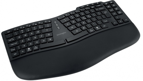 Tastatura Kensington KB675 EQ, reincarcabil, conexiune wireless sau bluetooth, plastic partial reciclat, negru